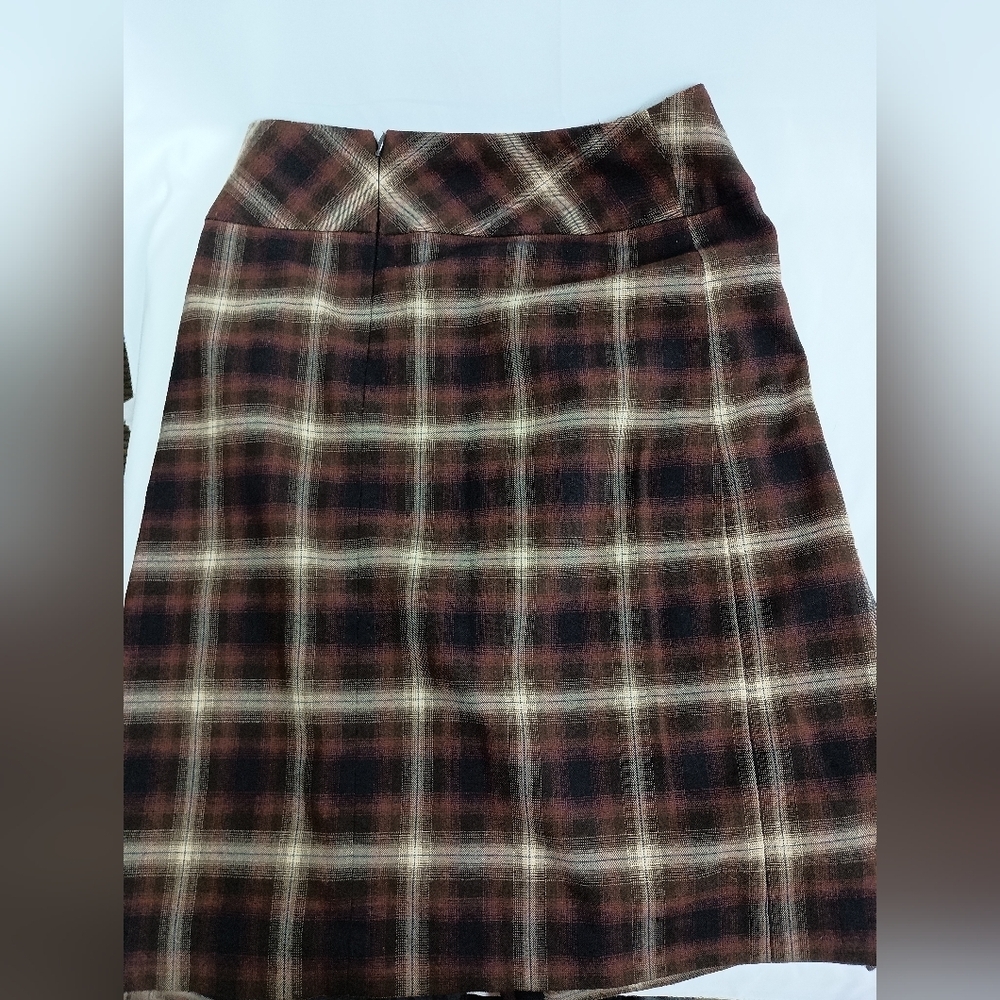 JONES WEAR Brown Plaid Preppy, Country,Coquettegirl,Tweed Skirt (#1,075) - Picture 5 of 8